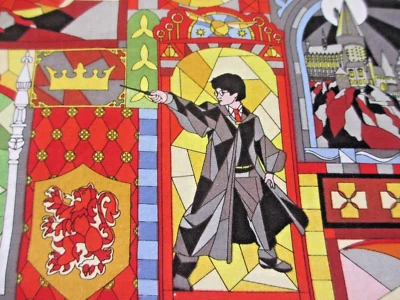 Harry Potter Stained Glass Windows Cotton Fabric 30" by 44" - Image 1 of 4