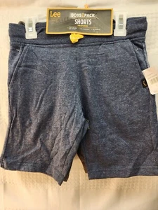 LEE boys 2 Pk Shorts Size 7 Pull On Comfy Drawstring Blue Gray School Everyday - Picture 1 of 7