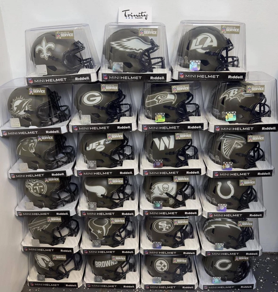 NFL Riddell Speed Mini Football 2022 Salute To Service Helmet in Box - Brand New - Image 1 of 1