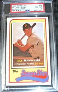 1989 TOPPS BASEBALL TALK ~ BILL MAZEROSKI 1957 PIRATES SUPER STAR #19 PSA 8 - Picture 1 of 1