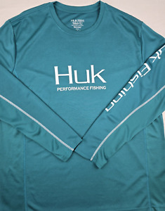Huk Performance Fishing Long Sleeve Shirt Green Men’s Size XL