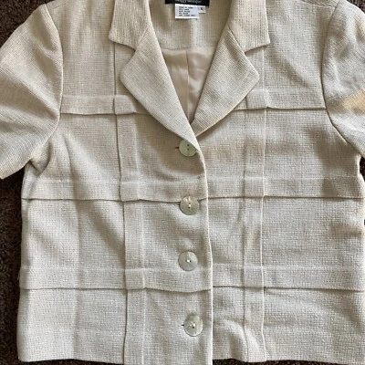 Cynthia Howie Womens Camel Button Front Blazer Pleated Long Skirt 2 Piece Sz 6 - Image 1 of 4