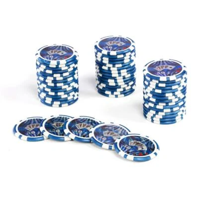 50 Poker-Chips Wert 50 Blau Laserchip 12g Metallkern Jetons Coin für Pokerkoffer - Bild 1 von 4