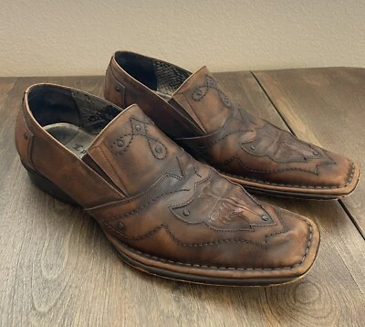 Mocasines Lounge By Mark Nason Tachonados U Rock Cuero Marrón Para Hombre Talla 11 Puntera Cuadrada Foto 1 de 4