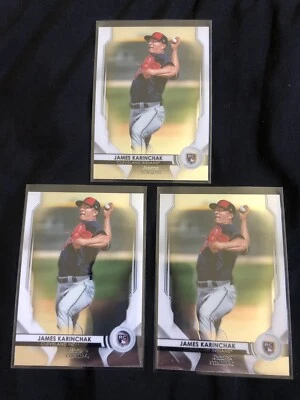 2020 bowman sterling James Karinchak RC base lot of 3 - Image 1 of 2
