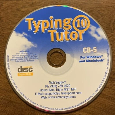 Typing Tudor 10 Compact Disc CD for Windows & Mac 1999 Vintage Software Keyboard - Image 1 of 2