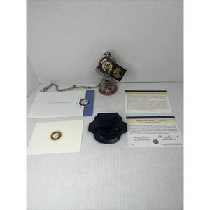 Franklin Mint Harley Davidson Panhead Taschenuhr Ständer Kettenanhänger Gehäuse & COA - Bild 1 von 10