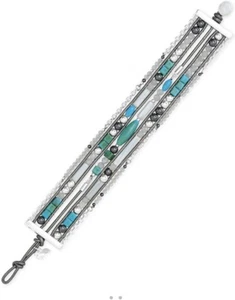 $49 Lucky Brand silver tone beaded multi layer bracelet Q100 - Picture 1 of 1