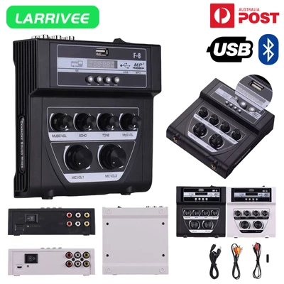 LARRIVEE Mini Bluetooth Audio Mixer Sound Amplifier Console Karaoke Stereo USB - Image 1 of 4