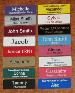 Engraved 64x19mm Name Badges Magnetic Fastener (21 New Colours) - Picture 1 of 2