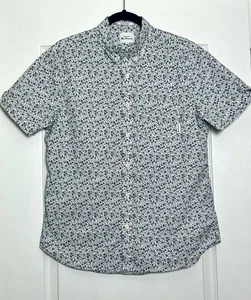 Ben Sherman Herren Kurzarm Hemd mit Knopfleiste und Kragen geblümt Gr. M blau weiß - Bild 1 von 6