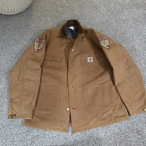Vintage Carhartt Chore Coat 44T Blanket Lined 6BLCT USA Montana Brand Inspector - Bild 1 von 21
