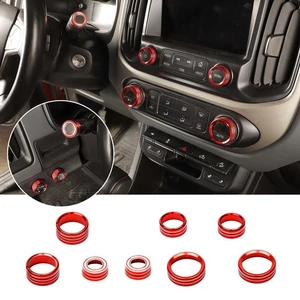 Red Inner Center Console AC Switch Cover Rings For Chevy Colorado/Canyon 2014-23 - Bild 1 von 9