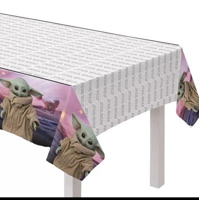 STAR WARS MANDALORIAN ONE PAPER TABLECOVER 54 x 96 IN NEW MADE IN USA CHEAPEST $ - Image 1 of 4
