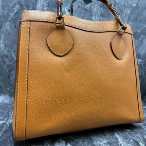 GUCCI 002.1186.0260 Borsa a mano Diana in pelle di bambù logo ferramenta oro giallo - Foto 1 di 24