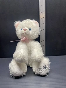 Russ Shining Stars White Cat Kitty Plush Blue Eyes Pink Bow No Tag - Picture 1 of 2