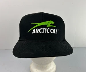 Arctic Cat Arcticwear Snowmobile Adjustable Snapback Hat Black w/ Green Cat - Picture 1 of 6