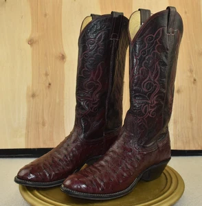 Nocona K5304 Men's Boots Size 7.5C Western Cowboy Dark Cherry Full Quill Ostrich - Picture 1 of 18