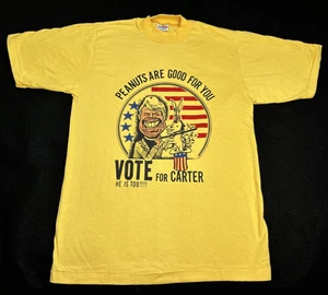 Camiseta vintage años 70 Vote For Jimmy Carter puntada única talla M - Imagen 1 de 7