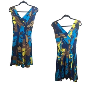Abito donna Carolina Herrera blu stampato midi - Foto 1 di 14
