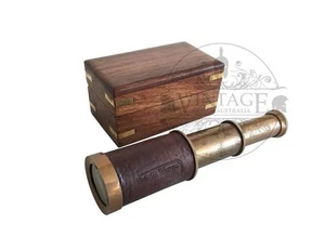 New Antique 6 inch Handcrafted Maritime Pirate Spyglass Brass Telescope Gift - Picture 1 of 8