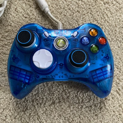 Xbox 360 Rock Candy  Wired Controller Translucent Blue 037-010 - Image 1 of 4