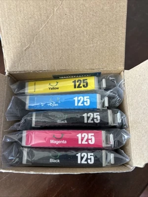 5-Pack 125 T125 Ink Cartridge For Epson Stylus NX125 NX127 NX130 NX230 325 520 - Image 1 of 4