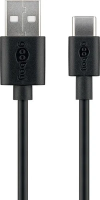 Goobay USB Ladekabel bis 3A Datenkabel 480Mbit/s USB-C zu USB-A flexibel 10cm-3m - Bild 1 von 4