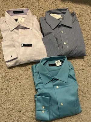 Lot Of 3 Men’s 17-32/33 L/S (1-Barrel, 2-French Cuff) Dress Shirt Men’sWearhouse - Image 1 of 4
