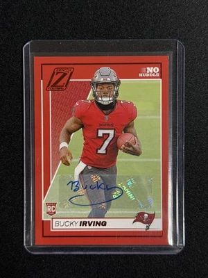 BUCKY IRVING 2024 PANINI ZENITH NO HUDDLE RED AUTO #116 ROOKIE CARD BUCCANEERS - Image 1 of 2