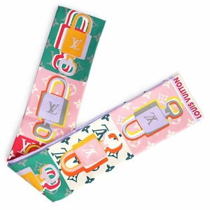 Louis Vuitton Bando Lv Unlocked Ribbon Scarf Silk 100 Rose Pink M77675 Boxed - Picture 1 of 8