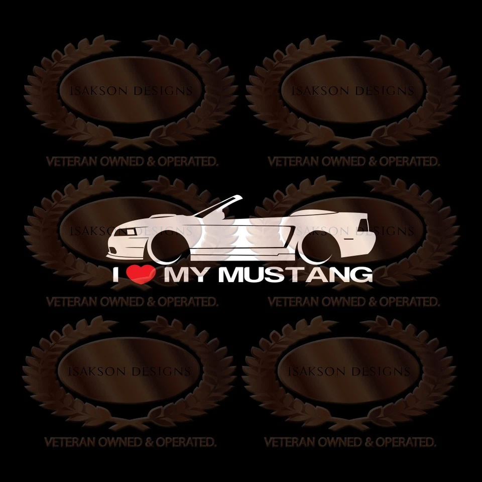 Calcomanía adhesiva bajada I Love My Mustang para Ford New Edge Vert convertible Foto 1 de 1