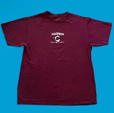 Deathwish Skateboards Y2K Style Maroon/Burgundy Graphic Tshirt Men’s Medium  - Image 1 of 4