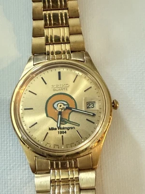Reloj Great Green Bay Packers Mike Holmgren 1994 dorado Seiko en caja ¡Batería nueva! Foto 1 de 4
