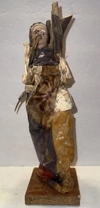 Vintage Mexikanische Volkskunst Pappmachete Alte Dame Fürsorglich Konvolut Holz - Bild 1 von 14