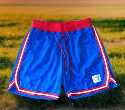 Pantalones Cortos Mitchell & Ness Hombre Grandes Azul Rojo Atlético Baloncesto Entrenamiento Foto 1 de 4