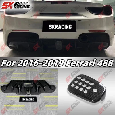 Cubierta de luz de freno labio parachoques trasero forjado/fibra de carbono para Ferrari 488 GTB 16-19 Foto 1 de 4