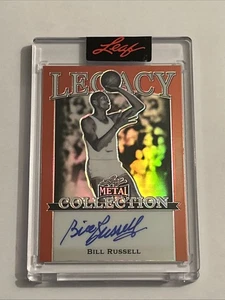 2022 Leaf Authentic Legacy Collection Orange Bill Russell 1/7 On Card Auto - Picture 1 of 2