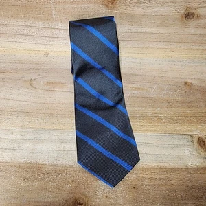 J.Crew Neckwear Gray & Blue Diagnal Stripe 100% Silk Skinny Neck Tie USA - Picture 1 of 4