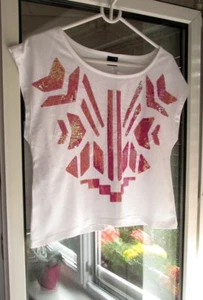 GINA TRICOT MARTINE TOP SHIRT PARTY CROPPED WHITE WEISS PAILLETTEN M, 38 NEU - Bild 1 von 1