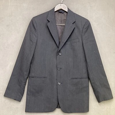 Blazer Abrigo Deportivo Banana Republic 3 Botones Mezcla Lana 38R Gris Oscuro Rayas Foto 1 de 4