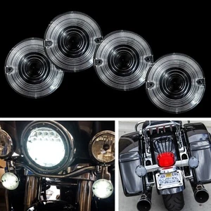 4x Lentes Intermitentes Transparentes Harley Touring Panqueques Road King Glide Electra Señal de Giro - Imagen 1 de 8