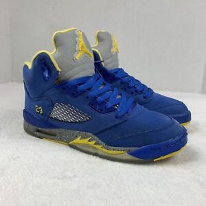 Nike Air Jordan 5 Retro Laney JSP Royal Blue Yellow CI3287-400 Youth Size 6Y