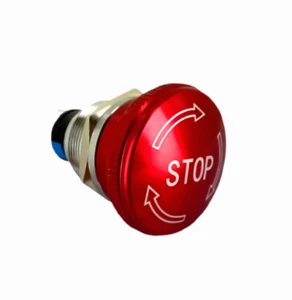 22 mm Not-Aus Schalter Rastend Druckschalter Stop Pilzknopf Notschalter Rot - Bild 1 von 6