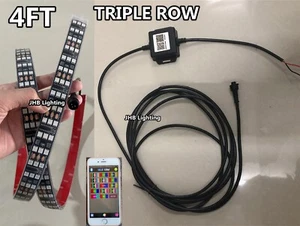 JHB 1x 4FT TRIPLE FILA Bluetooth PERSIGUIENDO Flujo LED IP68 Tiras de Parrilla Frontal Luz - Imagen 1 de 17