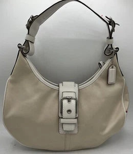 Y2K Coach F10708 Hamptons Canvas Hobo Bag Ivory Designer Classic Preppy City - Bild 1 von 17