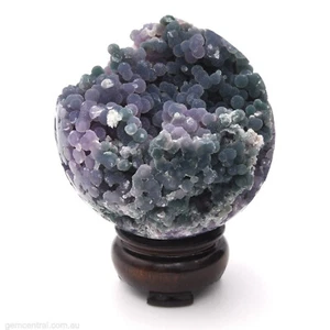 Sphere 70mm Grape Agate 325g Gemstone Crystal Ball Natural Mineral Inc Stand - Picture 1 of 7