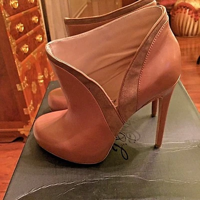 Alejandro Ingelmo Brown Leather Stiletto "Grace" Ankle Booties - Size 37 - Image 1 of 4