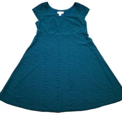 Motherhood Babydoll Maternity Dress Size M Teal A-line Cap Sleeve Empire Waist - Image 1 of 4