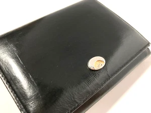 ANTIGUO GUCCI AÑOS 80 GG BILLETERA DE CUERO ENTRELAZADO BOLSO DORADO PLEGABLE ITALIA NEGRO - Imagen 1 de 21